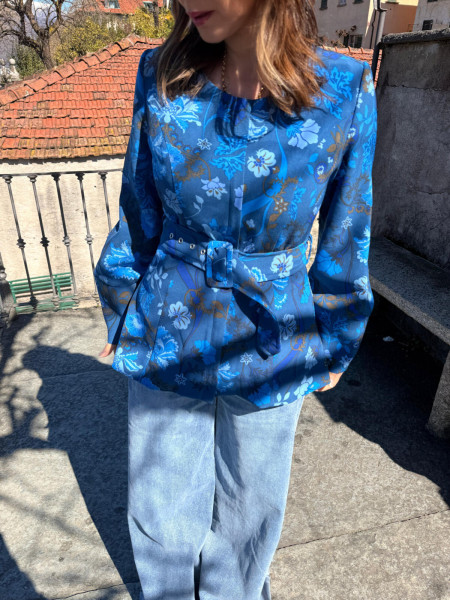 Veste Basque Bleu Cobalt