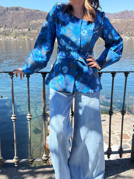 Veste Basque Bleu Cobalt