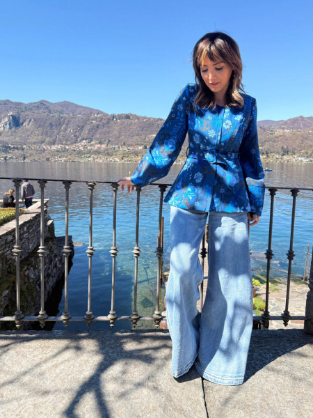 Veste Basque Bleu Cobalt