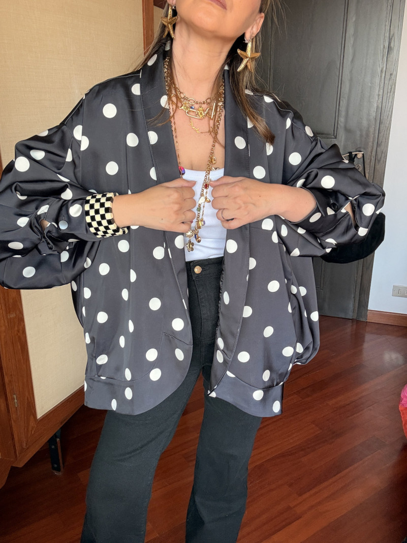 Veste ample à Pois Rétro