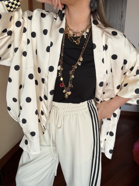 Veste Courte à Pois Rétro