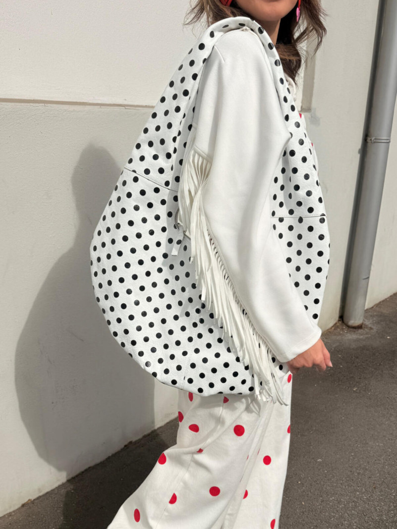 B&W Polka Dot Bag