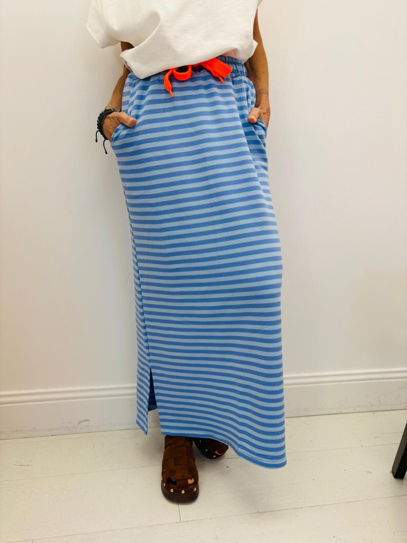 Jupe Sweat à Rayures Marine