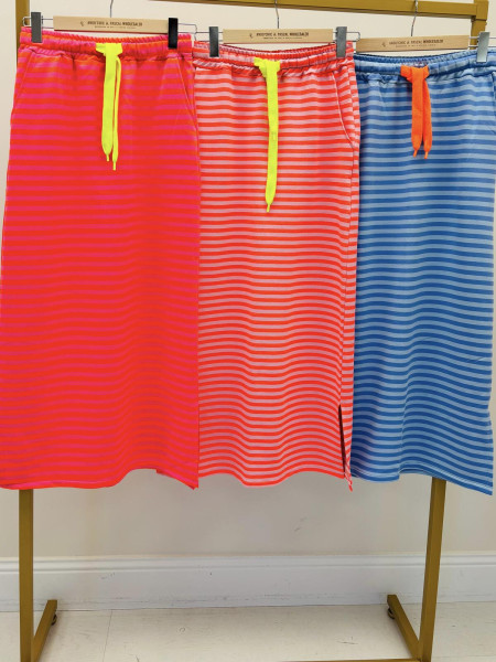 Jupe Sweat à Rayures Marine