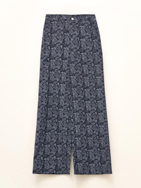 Pantalon Coupe Droite Imprimé Cachemire