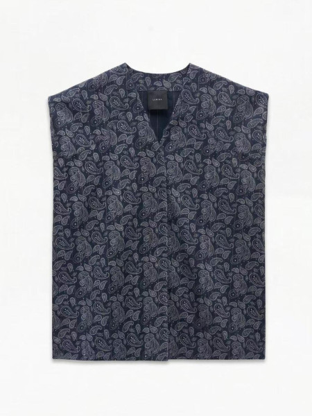 Gilet Sans Manches Col V Imprimé Cachemire