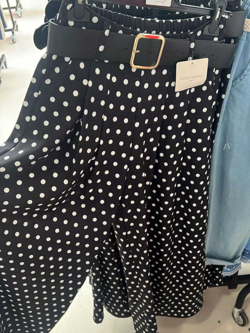 Pantalon Large Fluide à Pois
