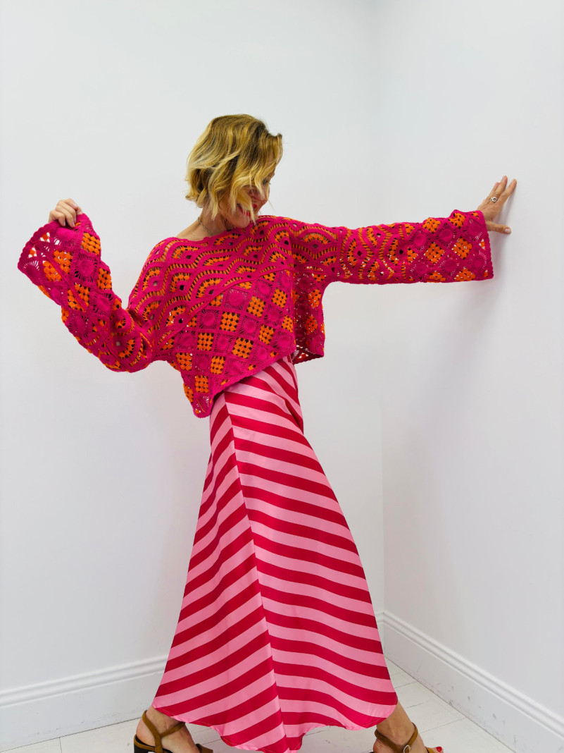 Pull en Maille Orange et...