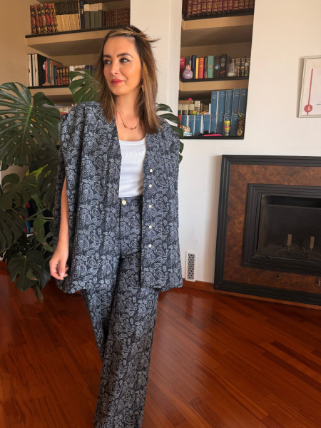 Gilet Sans Manches Col V Imprimé Cachemire