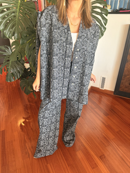 Gilet Sans Manches Col V Imprimé Cachemire