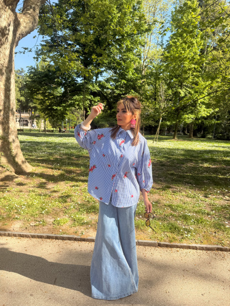 Chemise bleu rayures