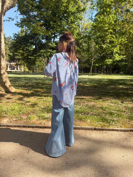 Chemise bleu rayures