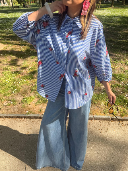 Chemise bleu rayures