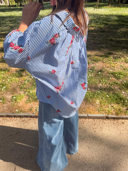 Chemise bleu rayures