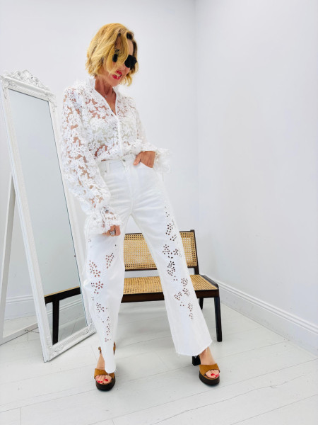 Blouse Blanche Bohème en Dentelle