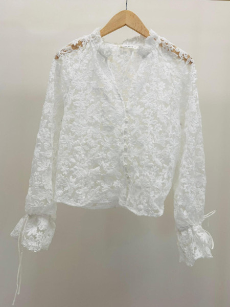 Blouse Blanche Bohème en Dentelle