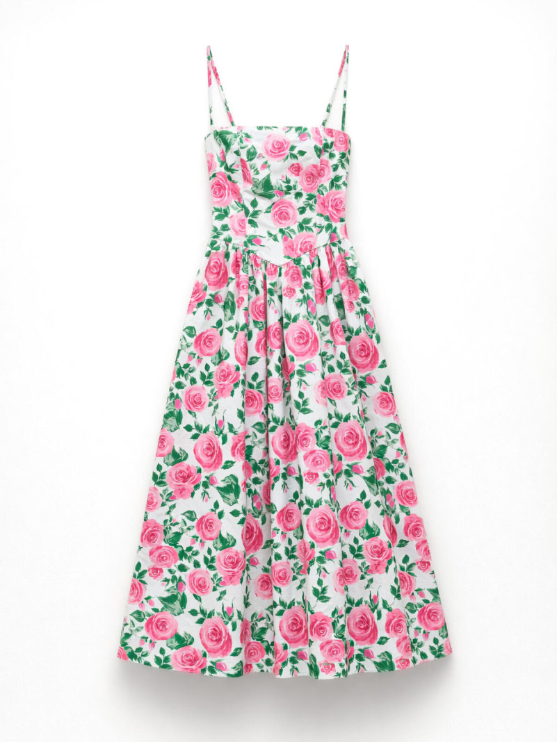 Robe Longue Évasée à Fleurs