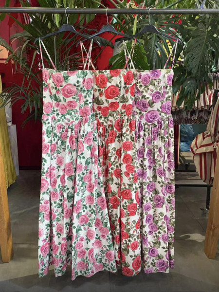 Robe Longue Évasée à Fleurs