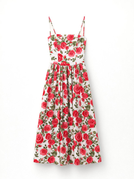 Robe Longue Évasée à Fleurs