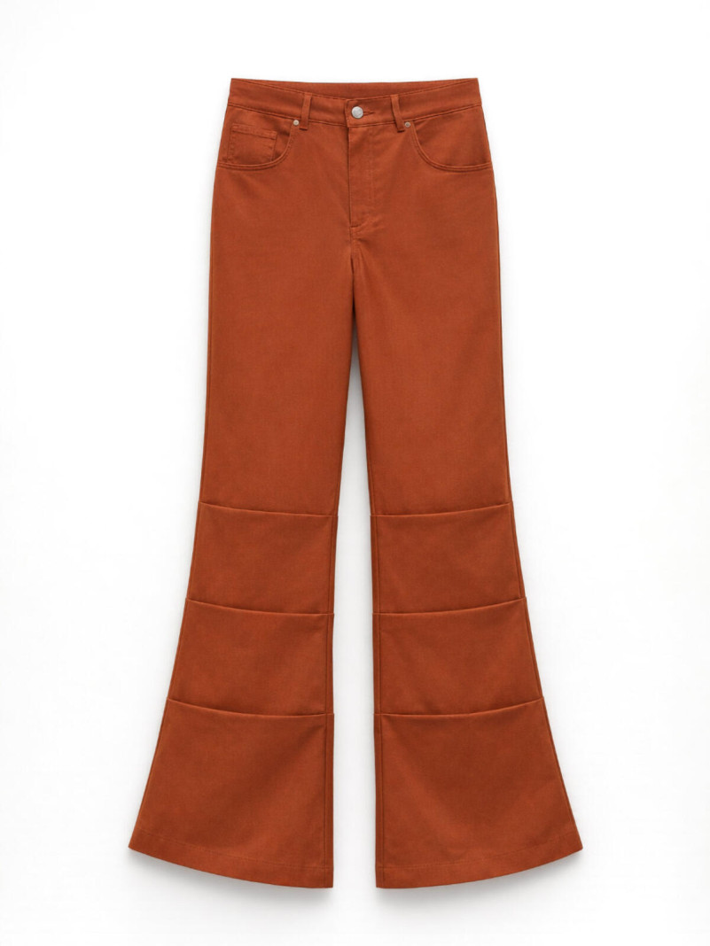 Pantalon froncé bootcut