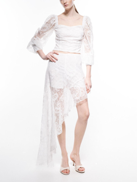 Jupe-Short en Dentelle Blanche