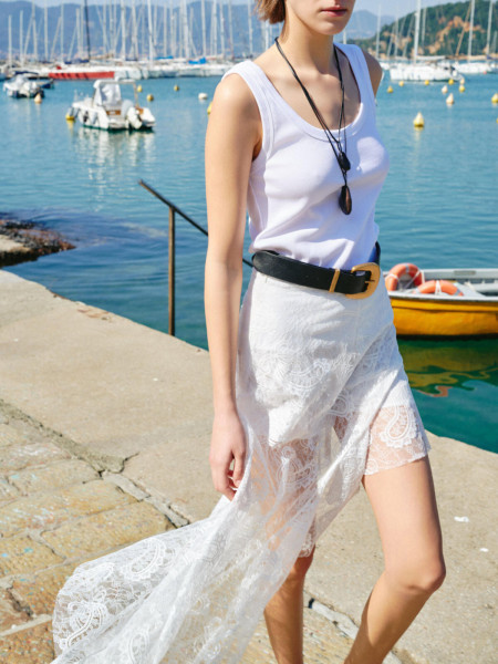 Jupe-Short en Dentelle Blanche