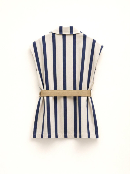 Gilet en Maille à Rayures