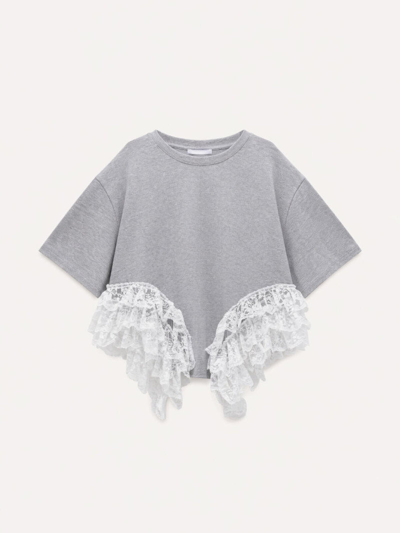 T-shirt dentelle noir ou gris