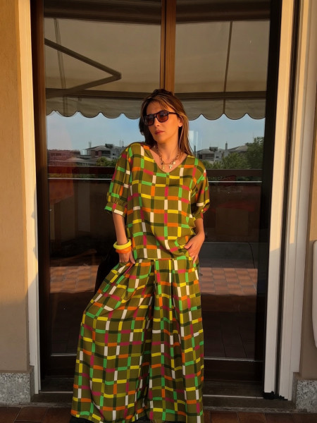 Ensemble Coordonné à Carreaux Vert