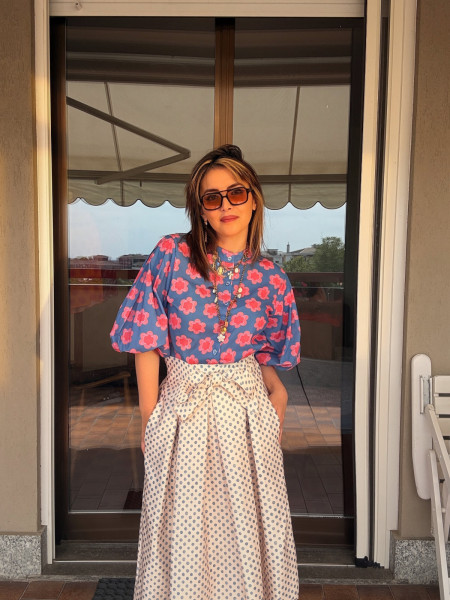 Blouse en Voile Imprimé "Cachemire d'Orient"