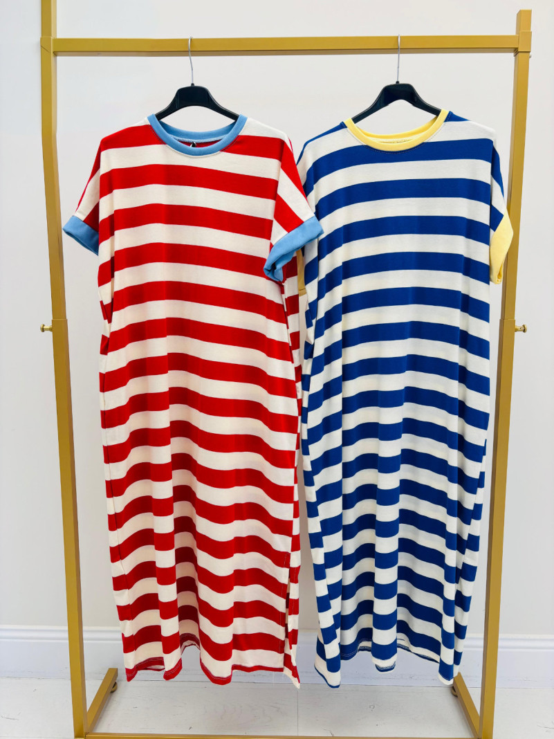 Robe Longue à Rayures