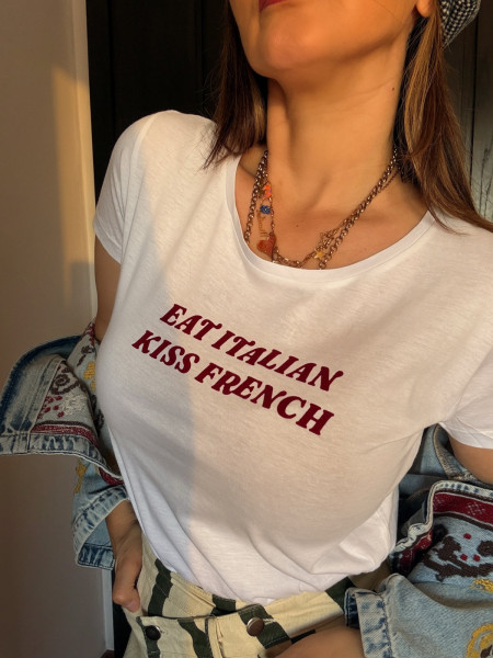 T-shirt "Eat Italian, Kiss French"