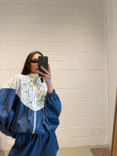 Veste Denim & Macramé