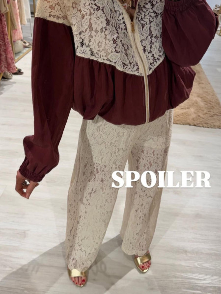 Pantalon Dentelle Beige