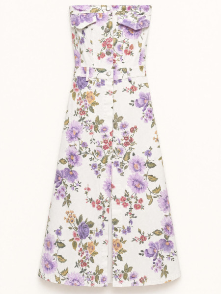 Top long Lilas & fleurs