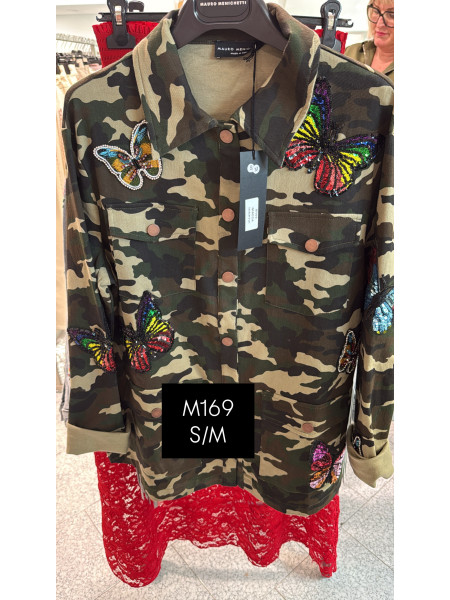 Veste Militaire Motifs Papillons