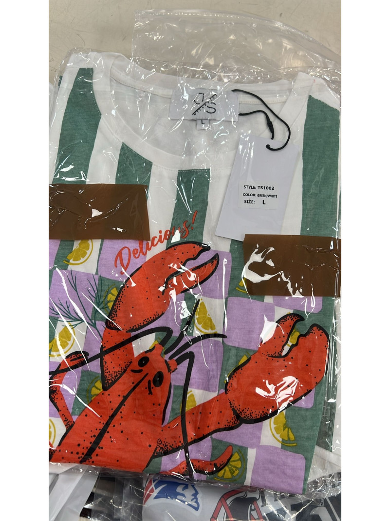 T-shirt Blanc Motif "Homard"