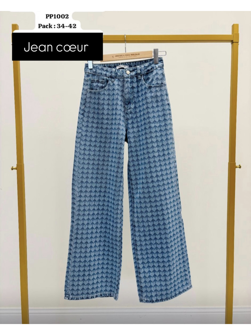 Jean à Motifs Cœurs