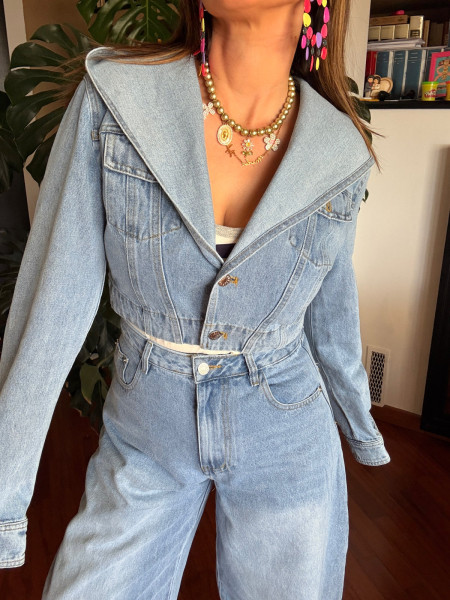 Veste en Jean Coupe Ajustée