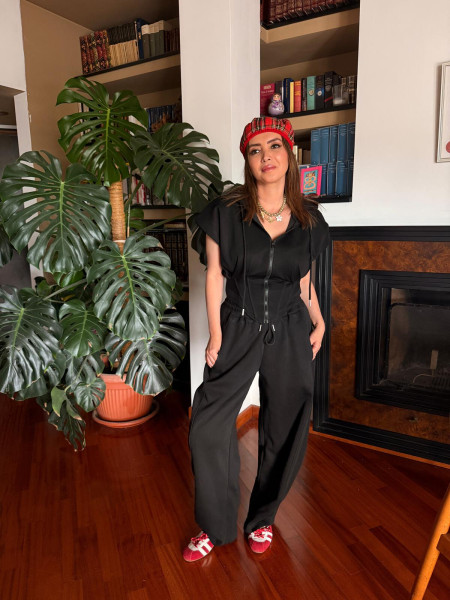 Haut de Pyjama Satiné Noir