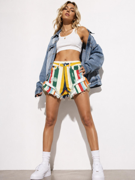 Short Fluide Multicolore