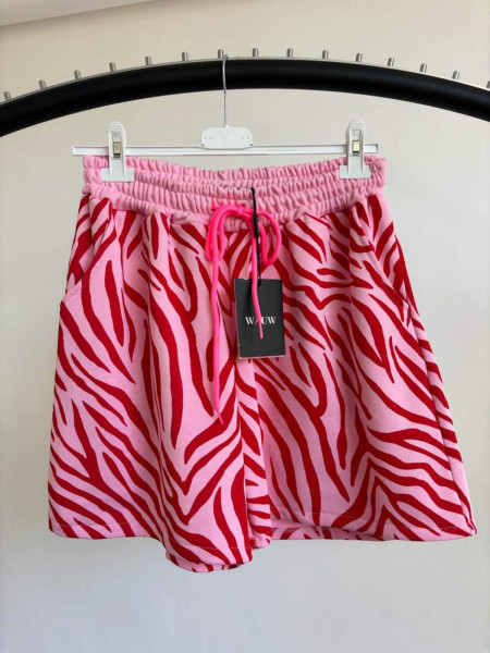 Short Zébré Rose et Rouge