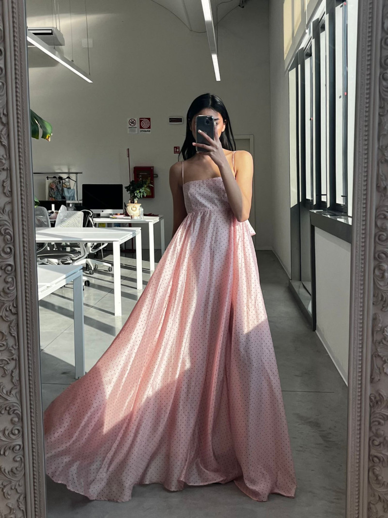 Robe Longue à Pois Rétro