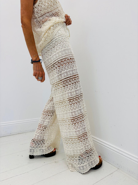 Pantalon Palazzo en Dentelle Bohème