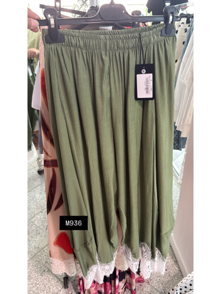 Pantalon Fluide Détails Dentelle