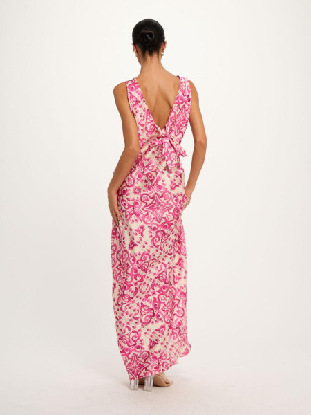 Robe Longue Fluide à Imprimé Graphique Modern Chic