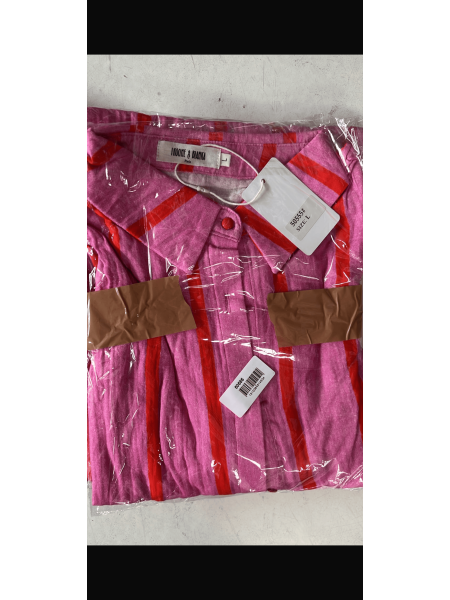 Chemise à Rayures Rose et Rouge