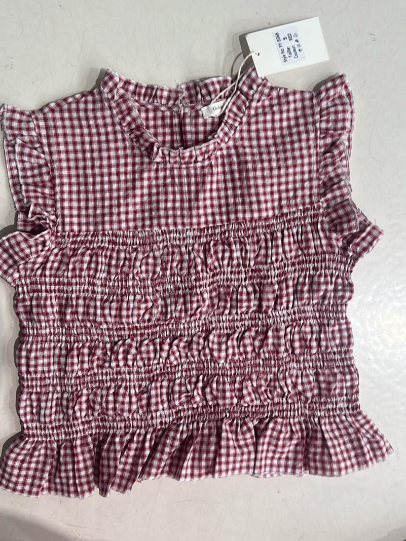 Top Froncé Vichy Rouge