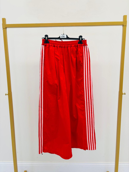 Pantalon Large Rouge à Bandes Sport