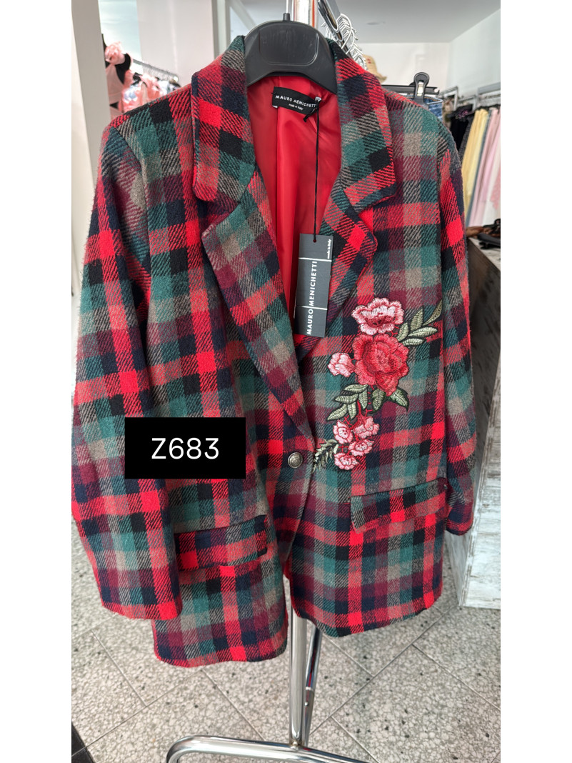 Veste blazer motif tartan...